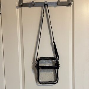 Clear Black-Trim Crossbody Bag for Men